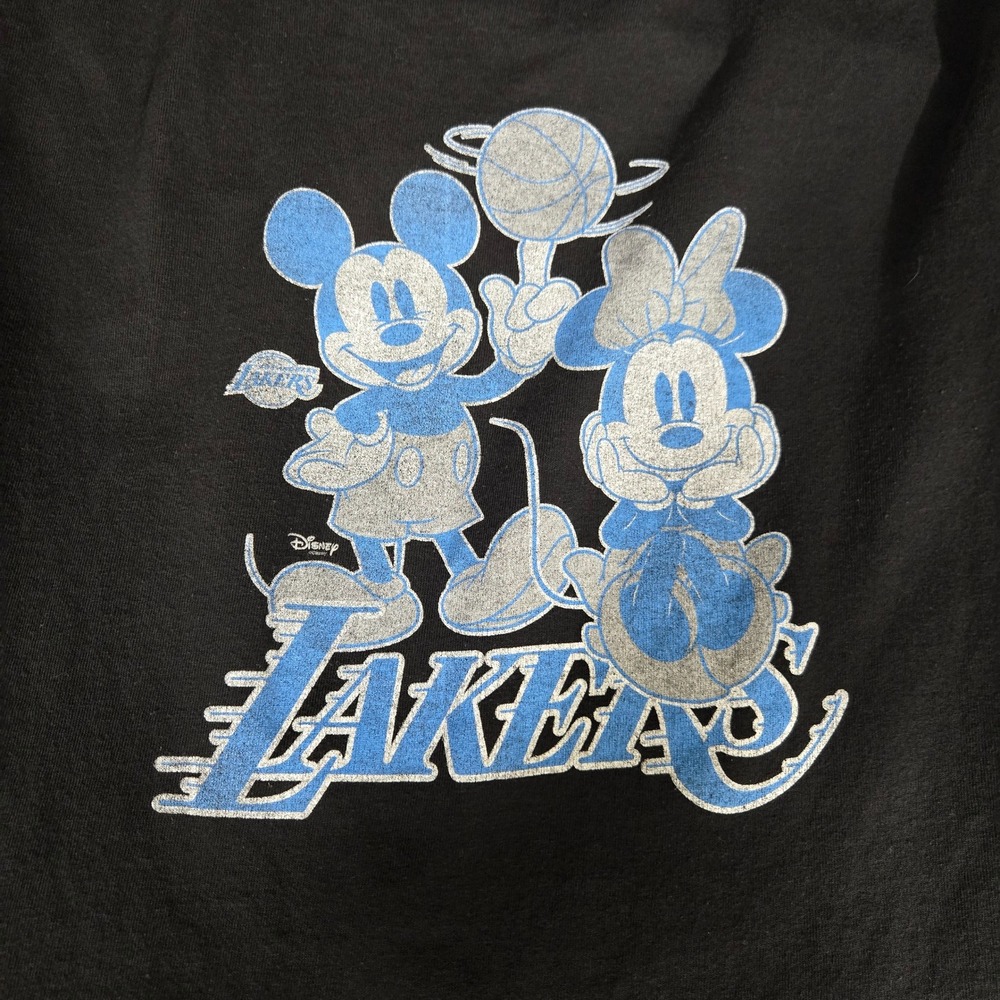 Disney Junk Food Mickey Minnie Lakers T Shirt Black Mens‎ Large Streetwear - Picture 3 of 7
